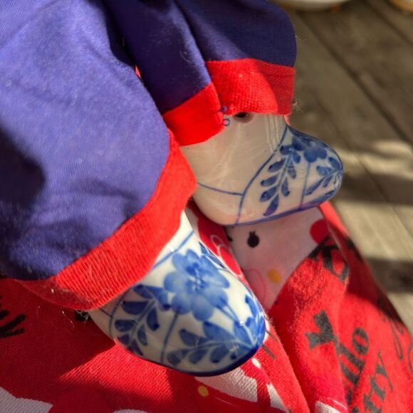 Vintage Chinese Asian Doll Blue & White Ceramic/Porcelain Boots Hands Head - Picture 3 of 16